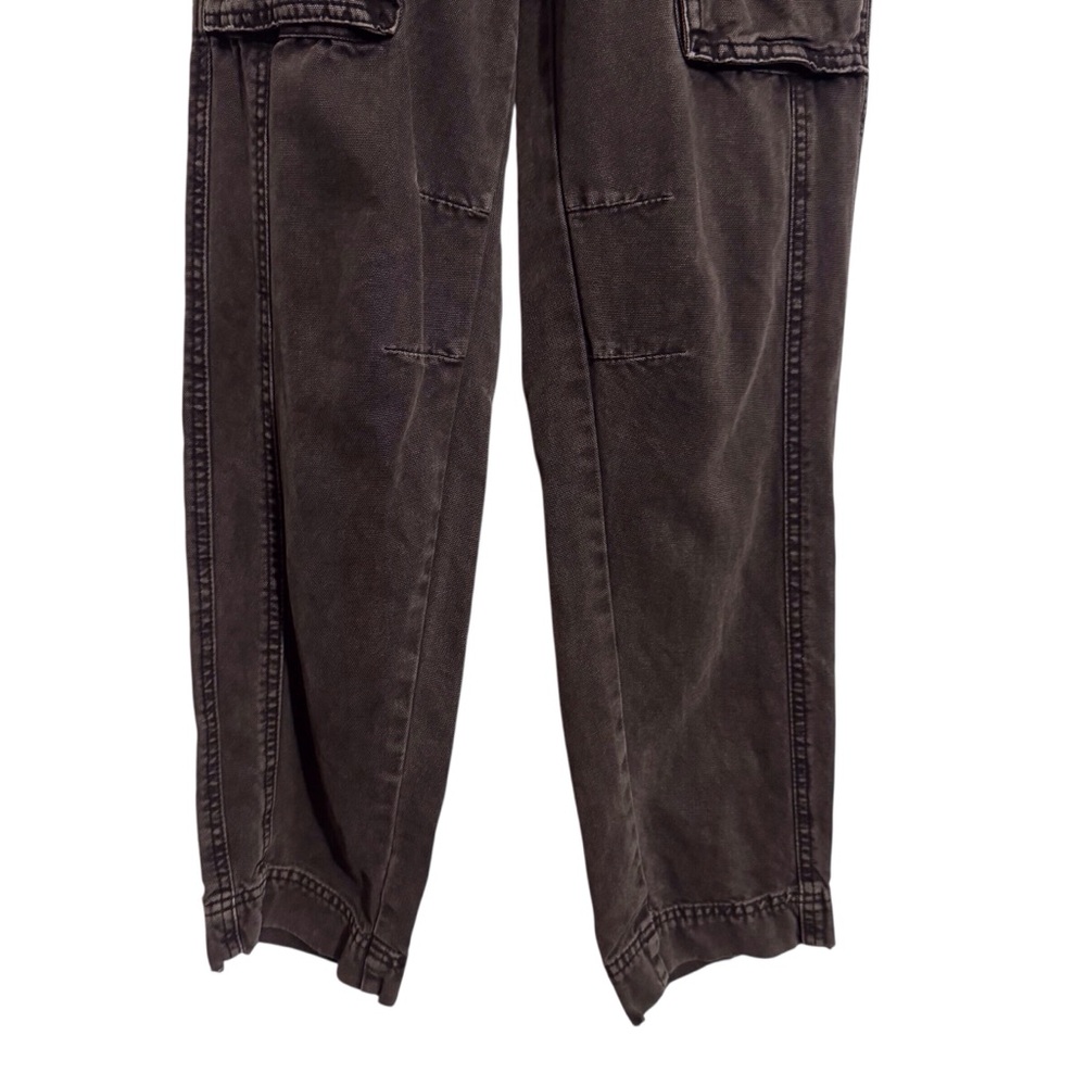 Free People X-Small Gray Black Go West Utility Jumpsuit Boho Belted Open Back - Picture 5 of 14